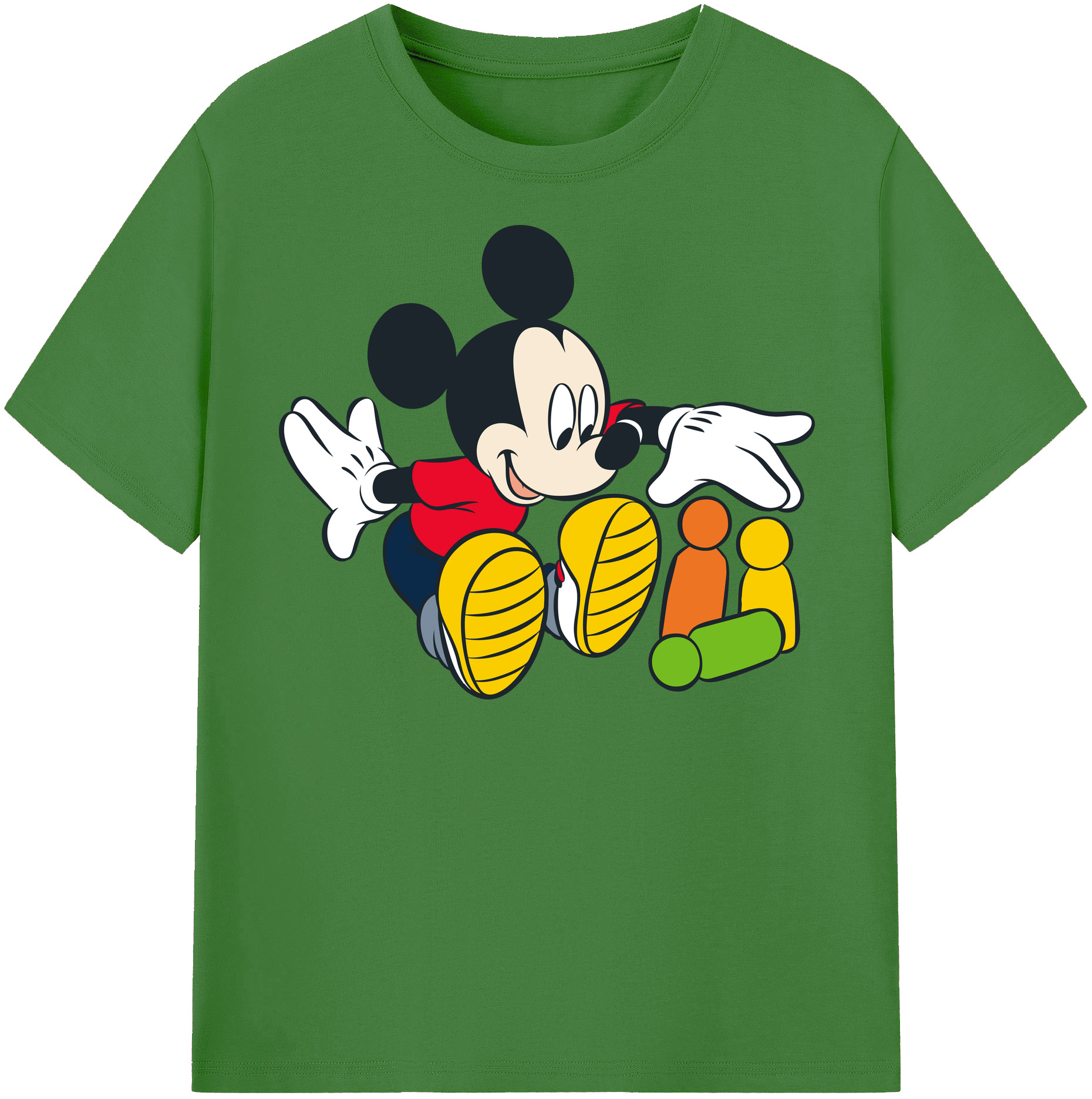 （画像用） ミッキーマウス Mickey Mouse レディースカジュアルプリントTシャツ（綿100％）